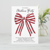 Invitation de Noël rouge et blanc rayé (Debout devant)