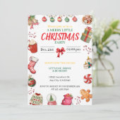Invitation de Noël rouge, verte et dorée (Debout devant)