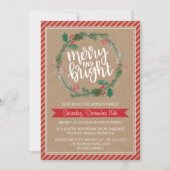 Invitation de Noël Rustic Kraft Wreath (Devant)