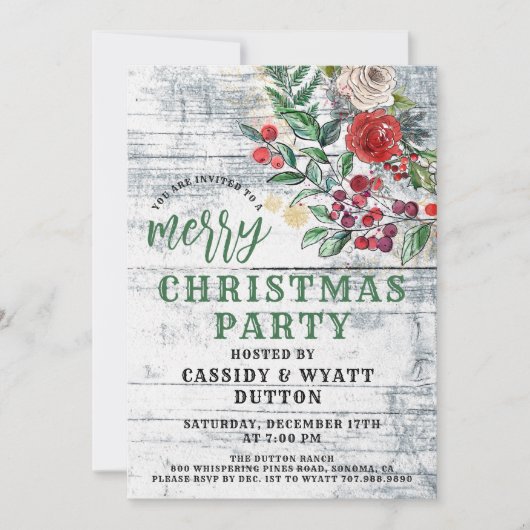 Invitation de Noël rustique (Devant)