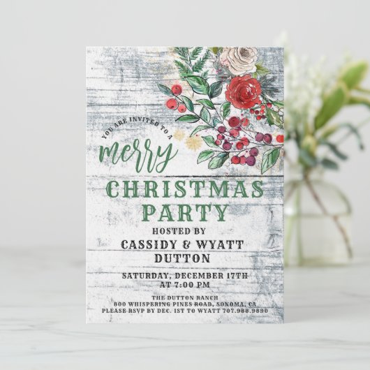 Invitation de Noël rustique (Debout devant)