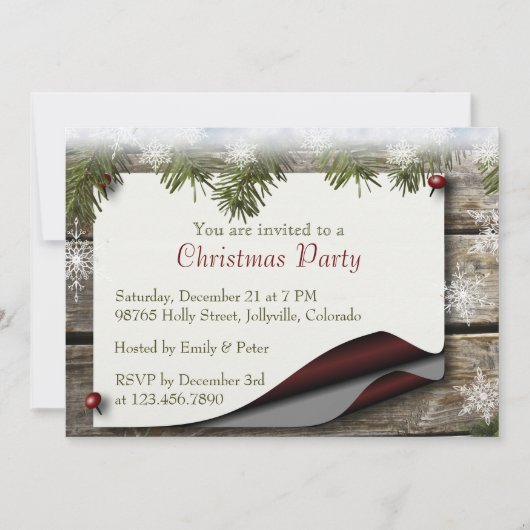 Invitation de Noël rustique (Devant)