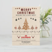 Invitation de Noël rustique (Debout devant)