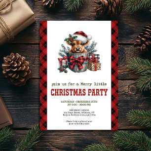 Invitation de Noël rustique avec illustration de v