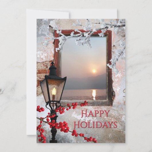 Invitation de Noël Rustique d'hiver (Devant)