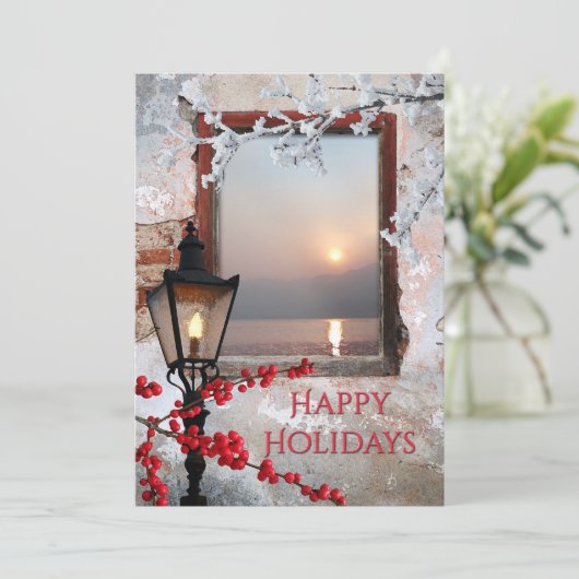 Invitation de Noël Rustique d'hiver (Debout devant)