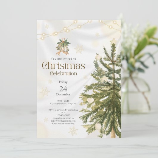 Invitation de Noël rustique et élégant (Debout devant)