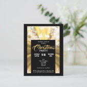 Invitation de Noël rustique noir et or (Debout devant)