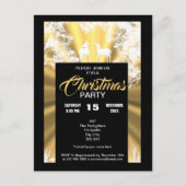 Invitation de Noël rustique noir et or (Devant)