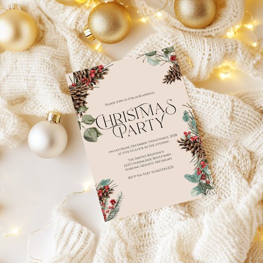 Invitation de Noël rustique | Thème Tan Holiday