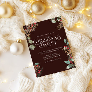 Invitation de Noël rustique Vacances en Bourgogn