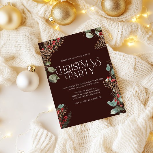 Invitation de Noël rustique | Vacances en Bourgogn