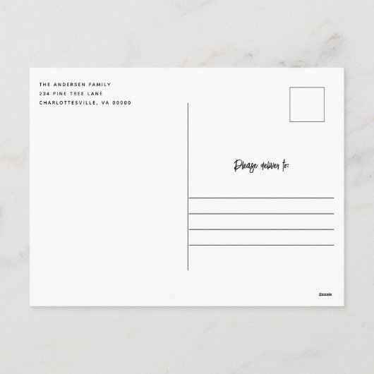 Invitation de Noël Rustique White Wood (Dos)