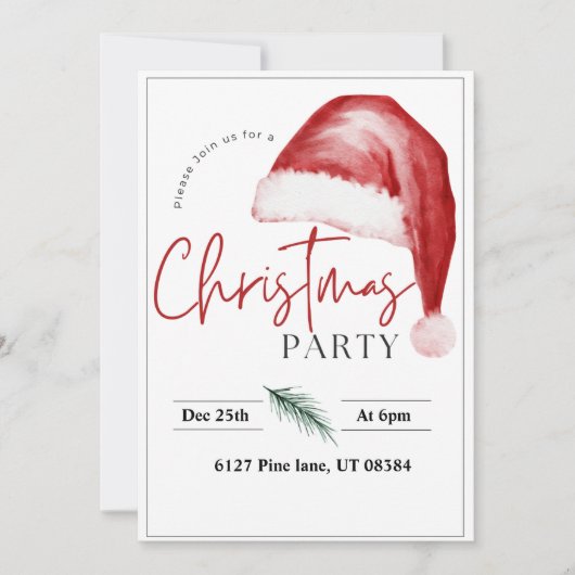 Invitation de Noël Santa Hat (Devant)
