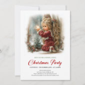 Invitation de Noël Scène de vacances rustique Sérè (Devant)
