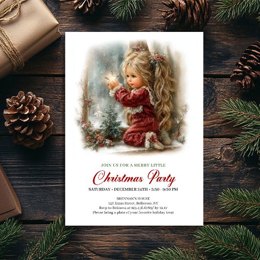 Invitation de Noël Scène de vacances rustique Sérè