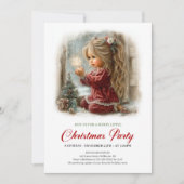 Invitation de Noël Scène de vacances rustique sere (Devant)