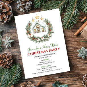 Invitation de Noël Scène d'hiver à l'aquarelle Ten