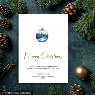 Invitation de Noël scène hivernale minimaliste