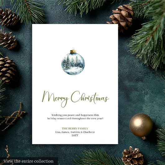 Invitation de Noël scène hivernale minimaliste