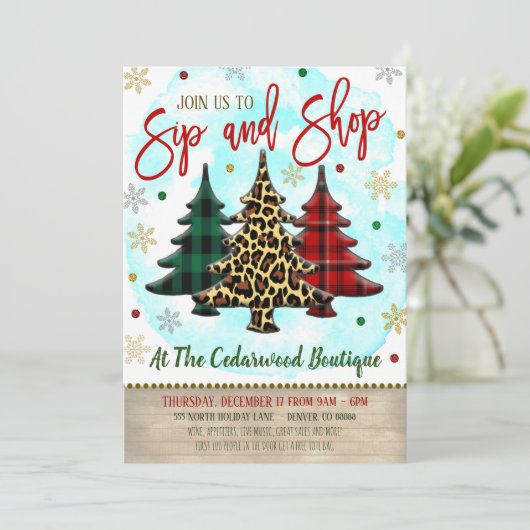 Invitation de Noël Shopping (Debout devant)