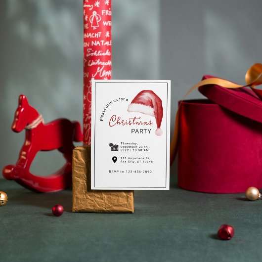 Invitation de Noël simple Watercolor