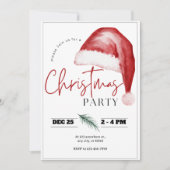 Invitation de Noël simple Watercolor (Devant)