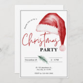 Invitation de Noël simple Watercolor (Devant / Derrière)