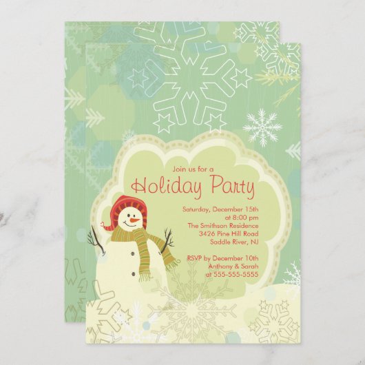 Invitation de Noël SNOWMAN CUL (Devant / Derrière)
