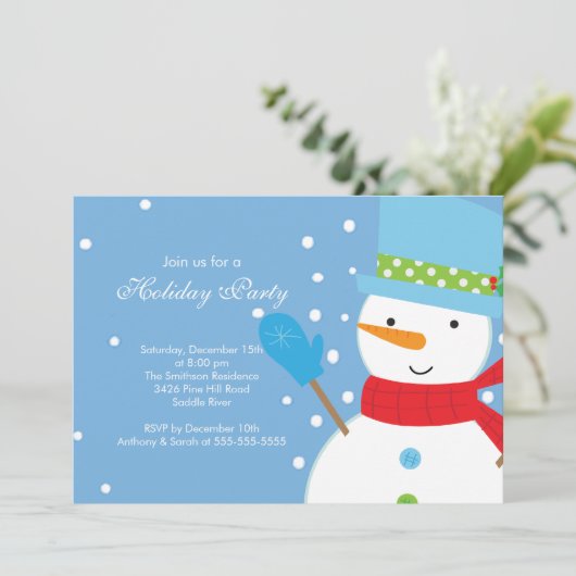 Invitation de Noël SNOWMAN CUL (Debout devant)