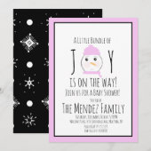 Invitation de Noël Snowman Girl Baby shower (Devant / Derrière)