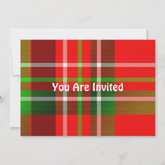 Invitation de Noël Tartan (Devant)