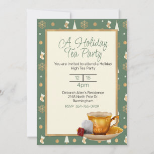 Invitation de Noël Tea Party