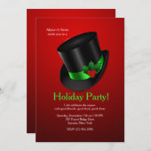 Invitation de Noël Top Hat (Devant / Derrière)