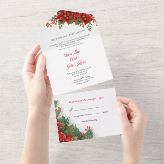 Invitation de Noël tout en un mariage (Déchirure)