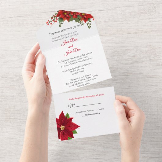 Invitation de Noël tout en un mariage (Déchirure)