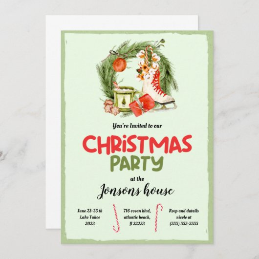 Invitation de Noël Tree Winter Party (Devant / Derrière)