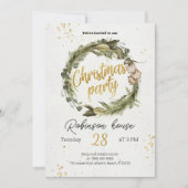 Invitation de Noël Tree Wreath Party (Devant)