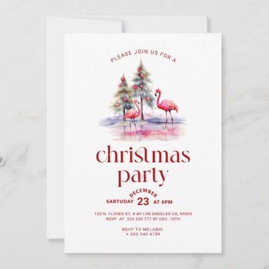 Invitation de Noël tropical (Devant)