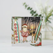 Invitation de Noël Tropical Père Noël (Debout devant)