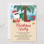 Invitation de Noël Tropical Père Noël (Devant)
