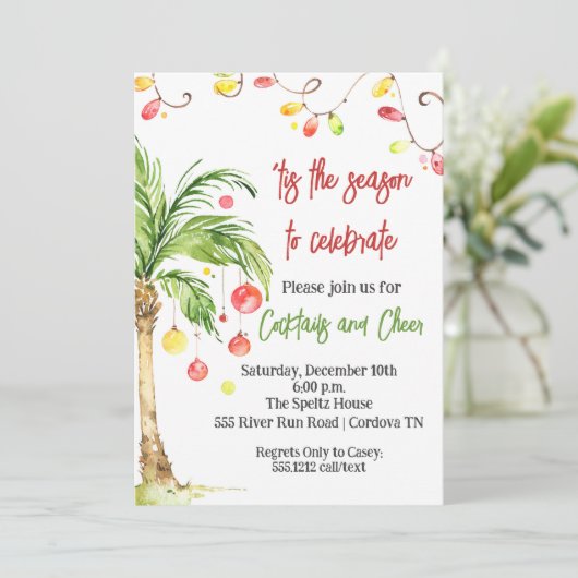 Invitation de Noël tropicale (Debout devant)