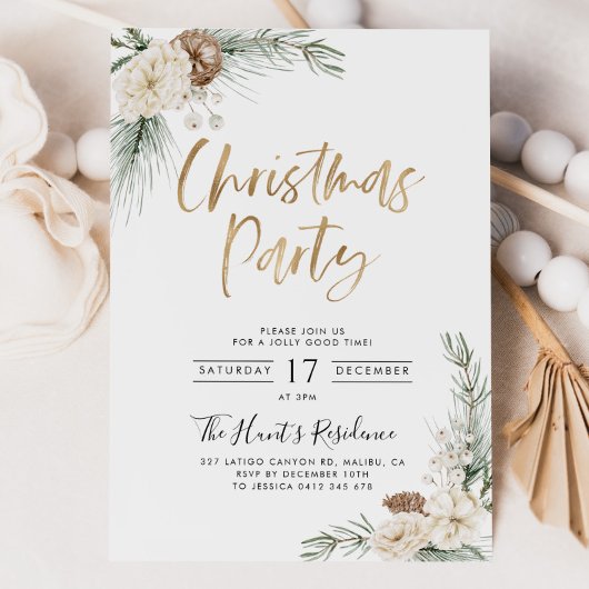 Invitation de Noël Vert moderne Noël