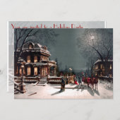 Invitation de Noël victorienne (Devant / Derrière)