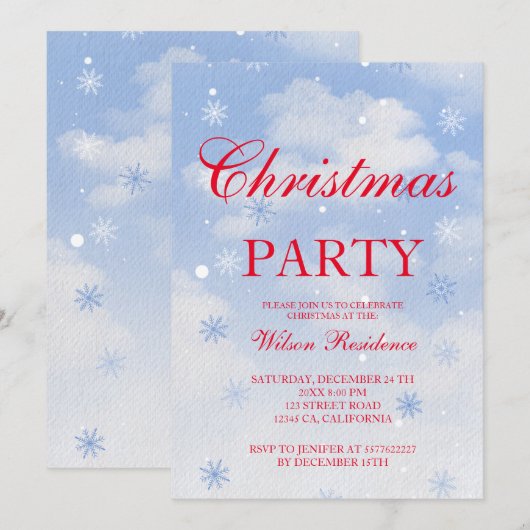 Invitation de Noël Vintage (Devant / Derrière)