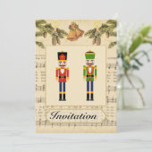 Invitation de Noël Vintage avec Noël (Debout devant)