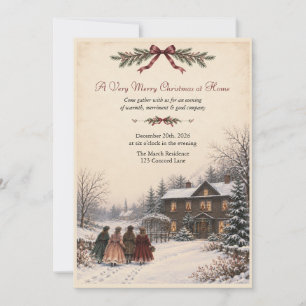 Invitation de Noël vintage inspirée des Petites Fe