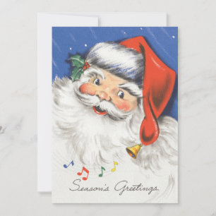 Invitation de Noël vintage, musique du Père Noël
