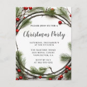 Invitation de Noël Wreath Fête (Devant)