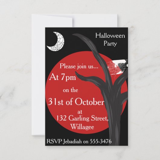 Invitation de Noir Halloween (Devant)